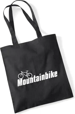 Produktbild von Huuraa Jutebeutel Mountain Bike Fahrrad 10 Liter Black Baumwolle Tasche Geschenkidee