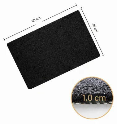 Zdjęcie produktu dla COSYLAND Mata pod prysznic antypoślizgowa 40 x 60 cm, z luffy i PVC, szybkoschnąca, czarna