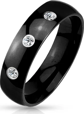 Produktbild von Damen Herren Ring Edelstahl Partnerring Ehering Zirkonia Kristalle 49 - Ø 15,70 mm 6 mm