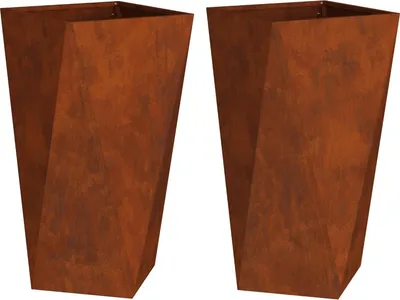 Obrázok produktu pre vidaXL Kvetináč 2 ks Hrdzavý 40 x 40 x 75 cm Oceľ odolná voči poveternostným vplyvom