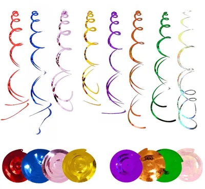48 Deko-Hänger, Spiralen, bunt, für Feiern, Hochzeit, Weihnachten