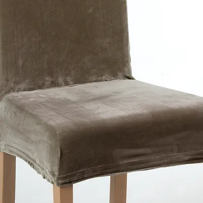 Produktbild von BESTCOVERS VELVET 2.0 Samt Stretch Plüsch Elasthan Stuhlhussen Universal Brown