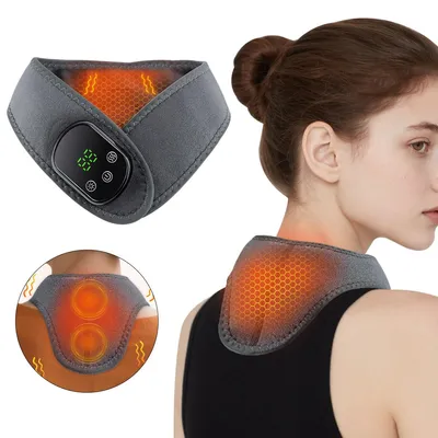 Produktbild von Elektrisches Heizkissen Nackenmassagegerät, 5 Wärmestufen, 3 Vibrationsmodi, 1800mAh Akku, USB wiederaufladbar, Nacken Schulter