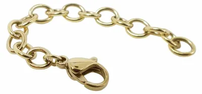 Produktbild von Verlängerungskette Edelstahl goldfarben mit Karabiner 7,5 cm 28210