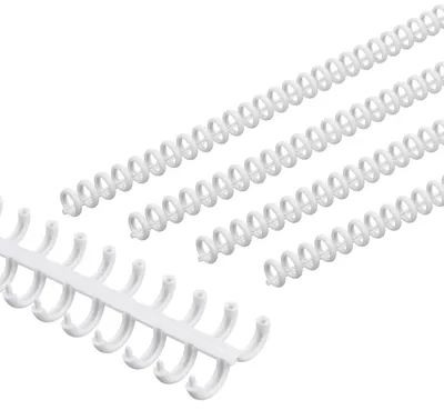 Spiralspulen 8,5 mm, 15 Stück, für 20-25 Blatt, Weiß
