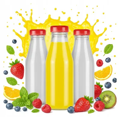 Imagen del producto de Bimberek, zumos en botellas de vidrio, 10 unidades de 200 ml cada una, con tapa