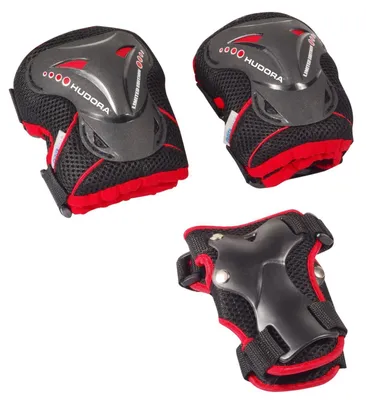 Produktbild von Hudora Protektorenset Grant Gr. L schwarz/rot (83316)