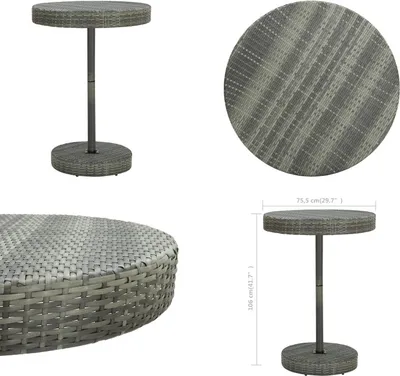 Immagine prodotto di vidaXL Tavolo da giardino grigio 75,5x106 cm Poly Rattan - Tavolo da giardino - Tavoli da giardino - Tavolo - Tavoli