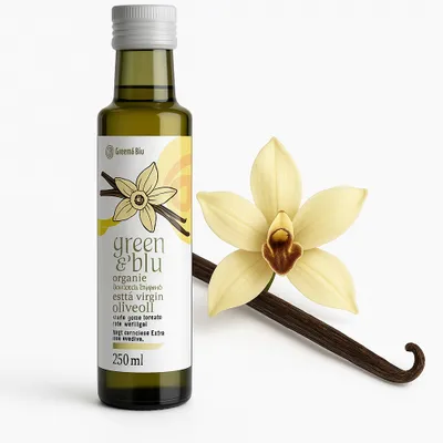 Produktbild von Green&blu -Olivenöl Extra Nativ mit Vanille 250 ml – Aromatisiertes Olivenöl aus Griechenland