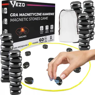 Produktbild von Magnetische Steine Magnetspiel Strategiespiel Geschicklichkeitsspiel 60 Teile VEZO Familienspiel