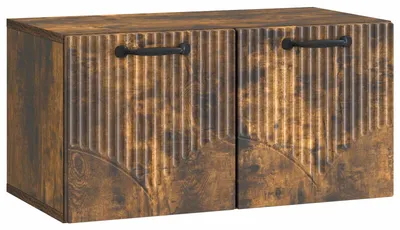 Image de Meuble TV mural vidaXL en chêne fumé 59,5 x 31 x 30 cm