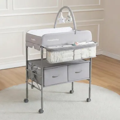 Image de Table à langer pliable et réglable en hauteur pour bébés