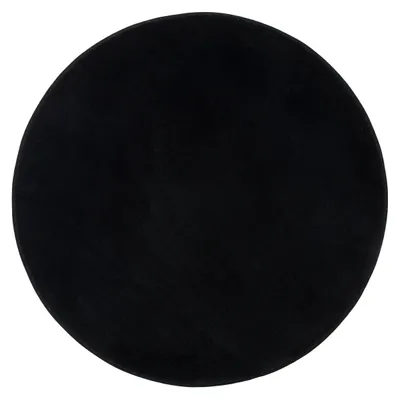 Produktbild von GÖZZE RIO Premium Badteppich in runder Form rutschhemmender saugfähiger Mikrofaser-Badvorleger Schwarz Ø 110 cm