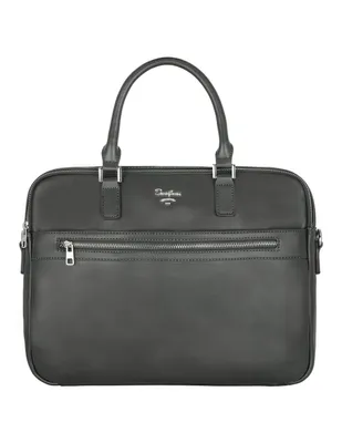 Produktbild von David Jones - Herren Leder Stil Aktentasche - Mann Business Handtasche - Arbeitstasche Laptop 15 Zoll Tasche - A4 Schultertasche Umhängetasche Messenger Bag - Schultasche Arbeit Büro - Grau