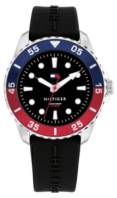 Produktbild von Tommy Hilfiger Uhr mit DREI-Zeiger-Quarzwerk für die Jugend mit Schwarzes Siliko
