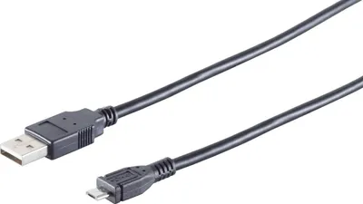 Obrázek produktu pro S/CONN 14-11015, 0,5 m, USB A, Micro-USB B, USB 2.0, 0,48 Gbit/s, Černá