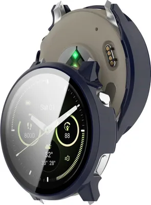 Produktbild von Schutzhülle mit Glas für Garmin Venu 4 41 mm, Bizon Case+Glass Watch, Dunkelblau