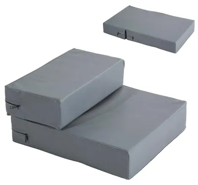 Produktbild von Hundetreppe klappbar Katzentreppe Einstiegshilfe 20 cm Hoch 2 Stufen für Bett, Sofa, Couch und Auto Grau