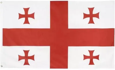 Image de Drapeau géorgien – Drapeau de la Géorgie – Drapeau géorgien – Drapeau de la communauté géorgienne – 90/150 cm – Drapeau de la Géorgie – Tbilissi – Polyester
