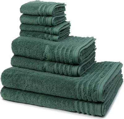 Produktbild von Vossen Vienna Style Supersoft 2 X Seif- 2 X Gäste- 2 X Dusch- 2 X Handtuch im Set Extrem flauschig und saugfähig, Stäbchenbordüre Ton in Ton, Logostick
