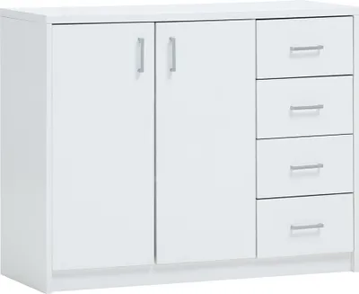 Produktbild von Stozy Buffetschrank 2 Türen 4 Schubladen Nuo Weiß