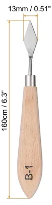 Palettmesser 16 cm Edelstahlklinge Buchenholzgriff für Öl- und Acrylmalerei