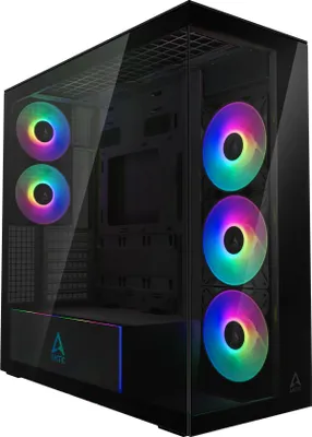 Obrázek produktu pro ARCTIC Xtender Black (Mirror Glass), Midi Tower, PC, Černá, EATX, Kov, Temperované sklo, Hraní