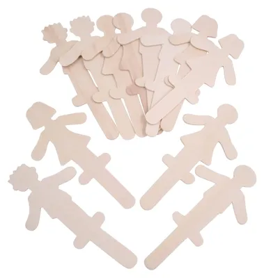 Produktbild von EDUPLAY 370117 Menschen Holzbastelstäbchen 12er Set