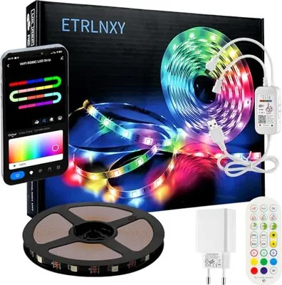 Produktbild von WiFi -LED -Strip RGBIC 4 M, TV -Hintergrundbeleuchtung Musiksynchronis
