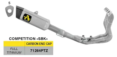 Immagine prodotto di Marmitta completa ARROW racing Competition SBK titanio per Bmw M 1000 RR