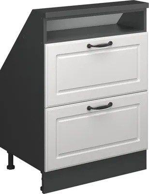 Zdjęcie produktu dla Szafka kuchenna na dach skośny Vicco R-Line Biały domek wiejski 60 cm z 2 szufladami, Model 58221