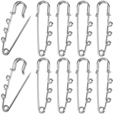 Productafbeelding van Solidchoice - Zilveren Veiligheidspinnen Set van 30 Heavy Duty