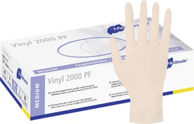 Produktbild von Vinylové spodní rukavice nesterilní bez pudru střední 100 ks