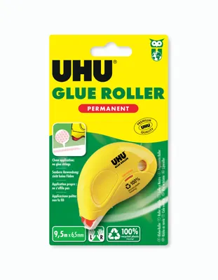 Produktbild von UHU Dry & Clean Roller, Gelb, 8,5 m, 6,5 mm, CE, Sichtverpackung, 1 Stück(e)