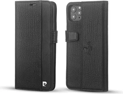 Immagine prodotto di Pierre Cardin Custodia a libro nera per Apple iPhone 12 Pro Max - Vera pelle