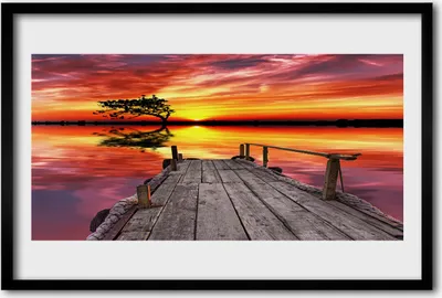 Produktbild von Bild 60x40 MDF-Rahmen Wandkunst See Pier Architektur