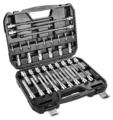 Immagine prodotto di Set di chiavi a bussola Torx da 1/2 pollice, 38 pezzi, in acciaio cromo-vanadio, con custodia