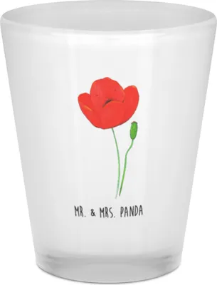 Produktbild von Mr. & Mrs. Panda Pinnchen Blume Mohnblume - Transparent - Geschenk, Glaube, Religion, Garten, Schnapsglas, Gläschen, Likör Glas, Motivation, Stamperl, Stamper, Mohn