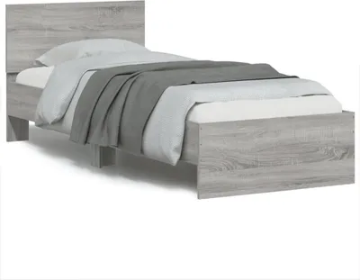 Obrázek produktu pro vidaXL Rám postele s čelem a LED osvětlením Grey Sonoma 90x200 cm