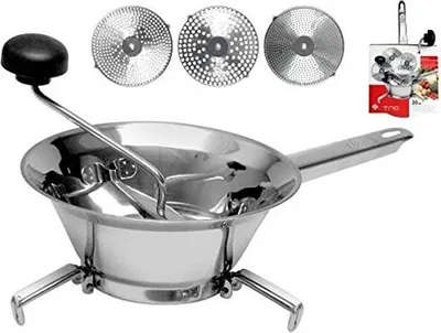 Produktbild von Home Trio Gemüsemühle mit 3 Scheiben, Edelstahl, 20 cm