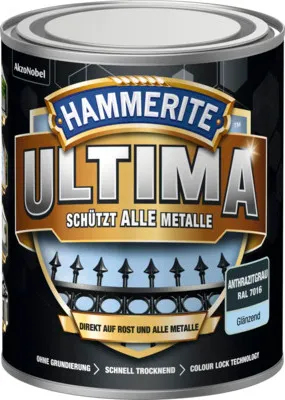Produktbild von Hammerite Metallschutzlack Ultima Ral 7016 anthrazitgrau glänzend 250 ml