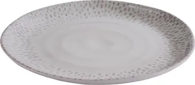 Produktbild von APS 85323 Teller FOOTMARK, Ø 21 cm, Höhe 2 cm, Melamin, weiß-grau