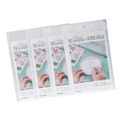 Obrázok produktu pre 4-balenie DIY výšivkového transferového papiera – praktické, priehľadné príslušenstvo pre výšivky a ručné práce doma