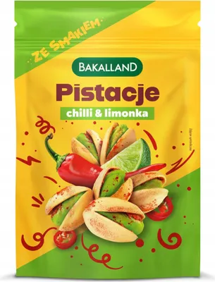 Obrázok produktu pre Bakalland Pražené pistácie s chilli a limetkou 70 g