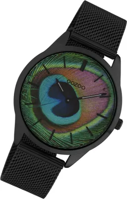 Image de Montre Oozoo noire en acier inoxydable C10253 Vintage Slim Femme Montre analogique UOC10253