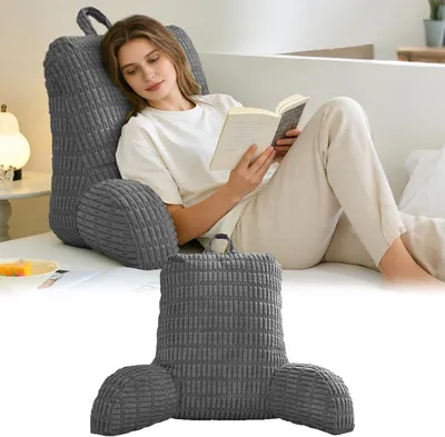 Produktbild von Lesekissen, Rückenlehne mit Armlehnen, grau, für Bett