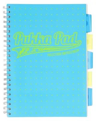 Productafbeelding van Pukka Pad A4 projectboek met neonkleurige stipjes, blauw - Pukka Pads