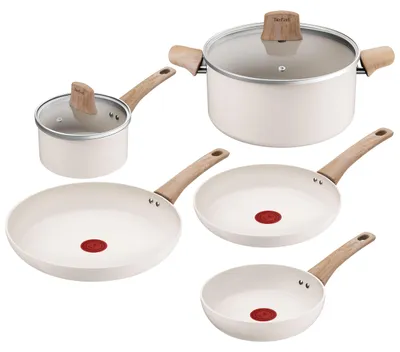 Zdjęcie produktu dla Tefal C445S504, Zestaw mieszany, Beżowy, Ceramika, Aluminium, Thermo-Spot, Szkło