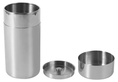 Edelstahl-Theedose luftdicht 550 ml, silber, rund