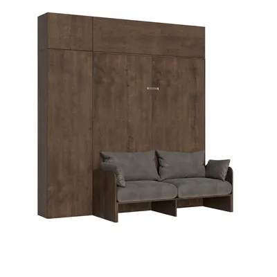 Produktbild von Itamoby -  Sofà Kentaro Noce Doppelbett mit Säule - Oberlichtschrank - Schrankwand über Säule Klappbett